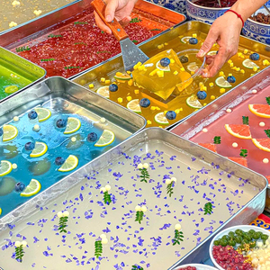 水果冰粉摆摊工具全套冰粉模具商用专用的收纳盒子装凉粉铁盒容器