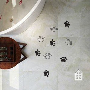 脚印足迹墙贴纸卫生间浴室地砖地板装饰贴纸 防水磁砖玻璃门贴画
