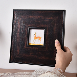 简约复古实木质宽边画框中古风古典油画外相框可定制尺寸摆台挂墙