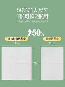 棉花秘密棉柔巾婴儿干湿两用新生宝宝手口绵柔巾非湿巾100抽*6包