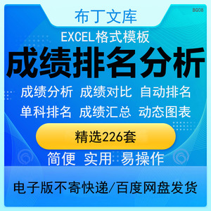 学生考试成绩分析汇总EXCEL科目自动统计排名对比查询统计系统