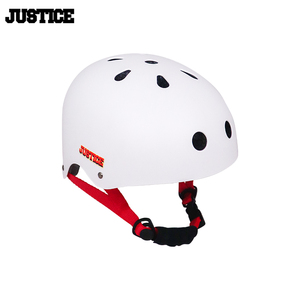 沸点JUSTICE白色头盔初学者成人儿童滑板头盔轮滑自行车安全帽