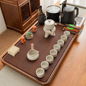 全自动竹木茶盘加厚家用茶台烧水壶一体式一整套功夫茶道茶具套装