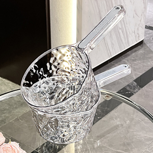 家用水瓢摔不破加深加厚长柄厨房大号水勺透明塑料洗头勺子舀水瓢