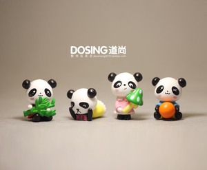 外贸散货 小号 大熊猫 塑料PVC 卡通小动物 玩偶模型公仔玩具摆件