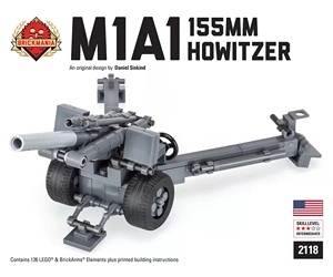 BRICKMANIA美国M1A1-155毫米榴弹炮益智拼装积木模型玩具礼物礼品