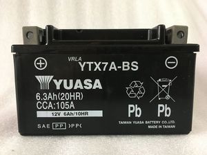 汤浅摩托车电瓶 YTX7A-BS雅马哈凌鹰迅鹰巡鹰尚领 125踏板车12V6a