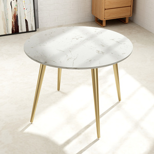 北欧轻奢圆桌椅组合带转盘大理石餐桌家用现代简约小直径80×高