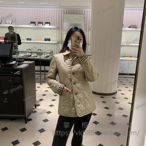 买手店2024秋冬新款折扣翻领单排扣菱格棉服棉衣棉服外套女