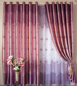 高档全遮光遮阳布 双面紫色玫瑰窗帘 防晒隔热 客厅/卧室/甩卖