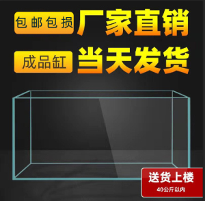 超白上滤鱼缸水族定制定做中小型透明造景家用热弯玻璃金晶金鱼缸