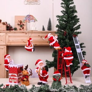圣诞老人爬绳玩具爬梯爬烟囱电动爬珠会爬绳子的圣诞节儿童小礼物