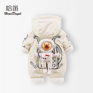 网红婴儿服男女宝宝冬装外出连体衣服冬季太空人棉衣外套加厚套装