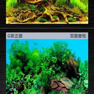 水景新款鱼缸贴纸背景长方形高清3d立体贴画用品贴图创意水缸壁纸