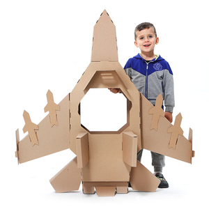 纸箱飞机可穿歼20F22战斗机纸皮板壳儿童手工diy制作玩具涂色模型