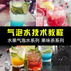 气泡水配方技术视频资料全套夏季饮料制作零基础教程