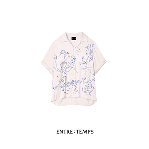 ENTRE-TEMPS PRINTED SATIN SHIRT 日本进口横贡缎印花短袖衬衫