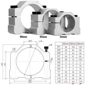 52mm 65 80mm主轴电机座 固定座夹具300W 400W 500W 2.2KW 1.5KW