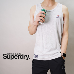 英国Superdry极度干燥男夏季新款冒险魂刺绣无袖背心打底短袖t恤