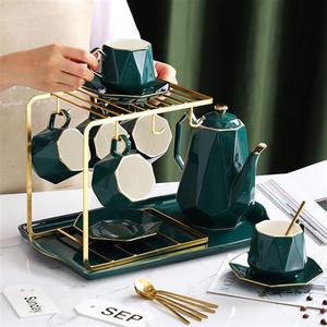 高档彩维  轻奢茶杯茶壶北欧家用陶瓷碟客厅欧式杯子茶具杯具套装