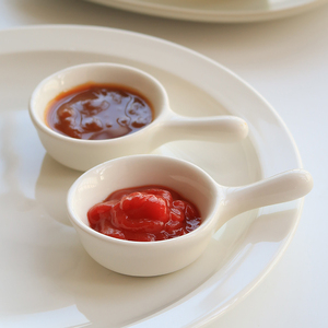 带把小碟子ins风陶瓷日式醋碟家用沙拉番茄酱调料迷你精致蘸料碗