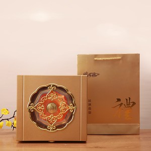 新款镂空珍御品礼品盒中国结款式虫草燕窝林芝滋补包装金色装木盒