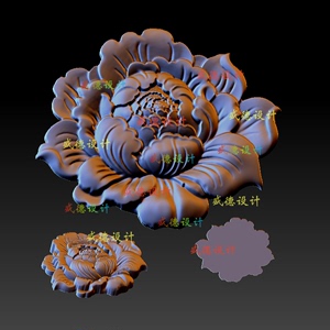 牡丹花  精雕图JDP  单面 STL模型图玉雕图3D打印1628