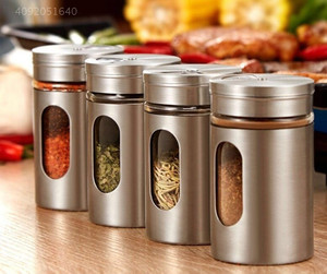 厨房用品不锈钢调味罐 玻璃撒料瓶烧烤调料罐胡椒粉瓶牙签筒盐罐