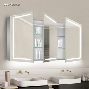 卫生间镜面柜收纳太空铝浴室镜柜单独挂墙式厕所智能带灯镜箱定制