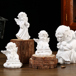 迷你石膏小天使摆件卧室欧式复古雕塑雕像桌面装饰树脂拍摄道具