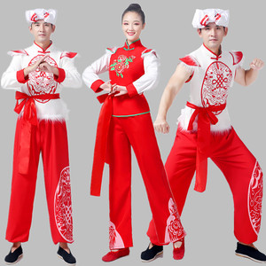 陕北民族风传统安塞腰鼓服秧歌队服打鼓演出服成人集体民族舞蹈服
