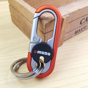 欧美达男士汽车钥匙扣金属腰挂商务精致锁匙扣双环钥匙链挂件礼品
