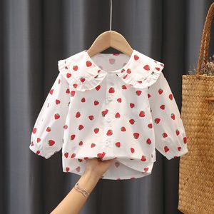 巴­拉巴­拉女童衬衫2021春装女宝宝草莓长袖娃娃衫春天洋气衣服小