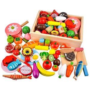 儿童木制仿真水果蔬菜磁铁切切看儿童磁性切切乐厨房过家家玩具