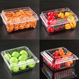 食品盒子一次性干果零食烘焙糕点塑料连体透明方形密封水果包装盒