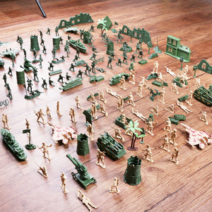 儿童军事基地沙盘兵人套装模型玩具 二战小兵人士兵军队战争模型