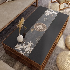 新中式茶几桌布防水防油办公室木头餐桌垫免洗台布实木老式茶桌垫
