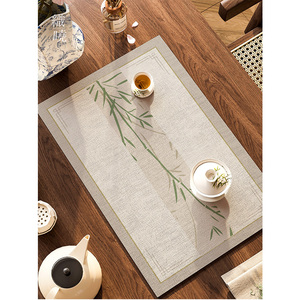 新中式禅意国风竹子喝茶茶席垫子吸水茶巾茶台桌布茶桌桌旗桌垫