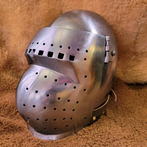 实时库存=14世纪欧洲板甲bascinet头盔猿面中头盔 骑士铠甲可穿戴