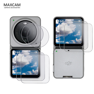 MAXCAM适用于DJI大疆灵眸运动相机osmo action 2镜头钢化膜Action2屏幕玻璃防刮高清保护贴膜清洁布配件