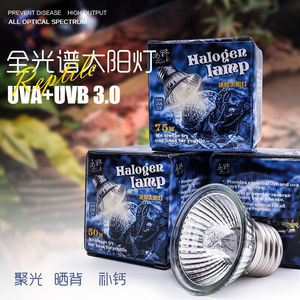 迷你爬虫小太阳灯UVA+UVB3.0陆龟水龟乌龟UVA全光谱晒背灯补钙灯