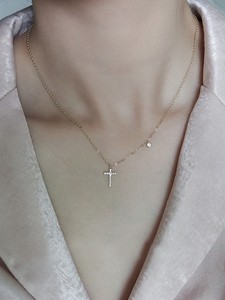 周­大­福来自信仰 通体925银十字架复古项链百搭叠戴小众设计高级