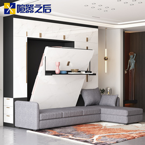 轻奢客厅隐形床衣柜一体带沙发多功能正翻折叠壁床小户型8CH-804
