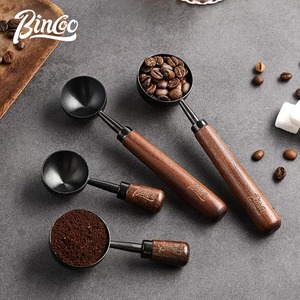 Bincoo咖啡勺长柄胡桃木咖啡粉量勺304不锈钢盛咖啡豆专用克数勺