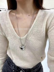 在途～小红书博主款 韩国东大门代购 24春季新款  珠珠爱心毛衣链