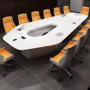 烤漆会议桌长桌大型接待室会客桌椅组合商务洽谈桌培训桌简约现代