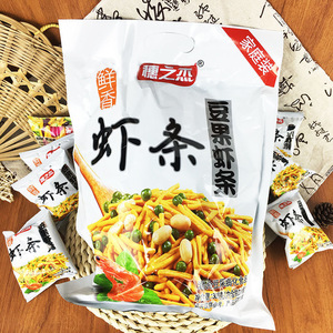 穗之杰豆果虾条306g 坚果虾条怀旧小包散装休闲网红零食品