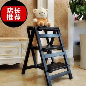 ◆新款◆便携式装饰人梯三步梯楼梯椅木梯小梯子折叠梯家用置物实