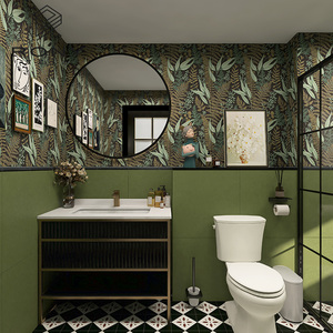 摩洛哥橄榄绿复古花砖法式艺术卫生间瓷砖浴室厨房墙砖厕所地砖