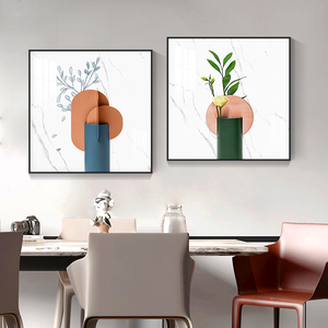 小清新餐厅装饰画现代简约餐桌饭厅墙画北欧风格家居客厅墙面壁画